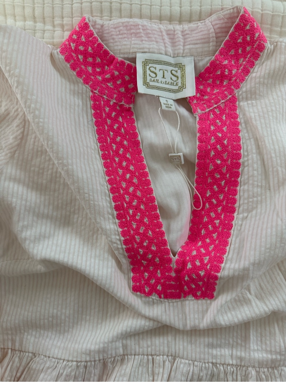 Sail to Sable- pink seersucker dress - Picture 3 of 3